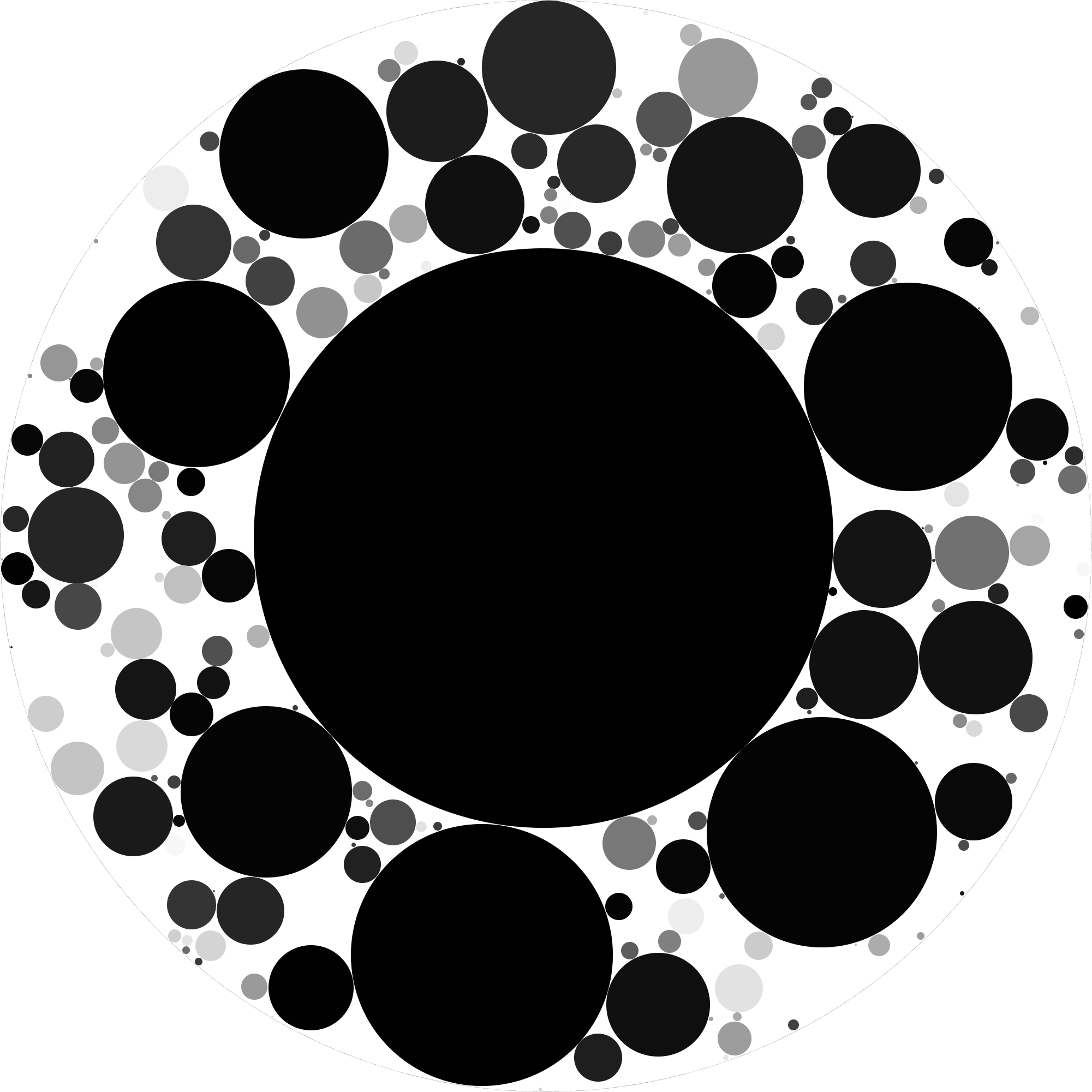 A collection of colliding circles.